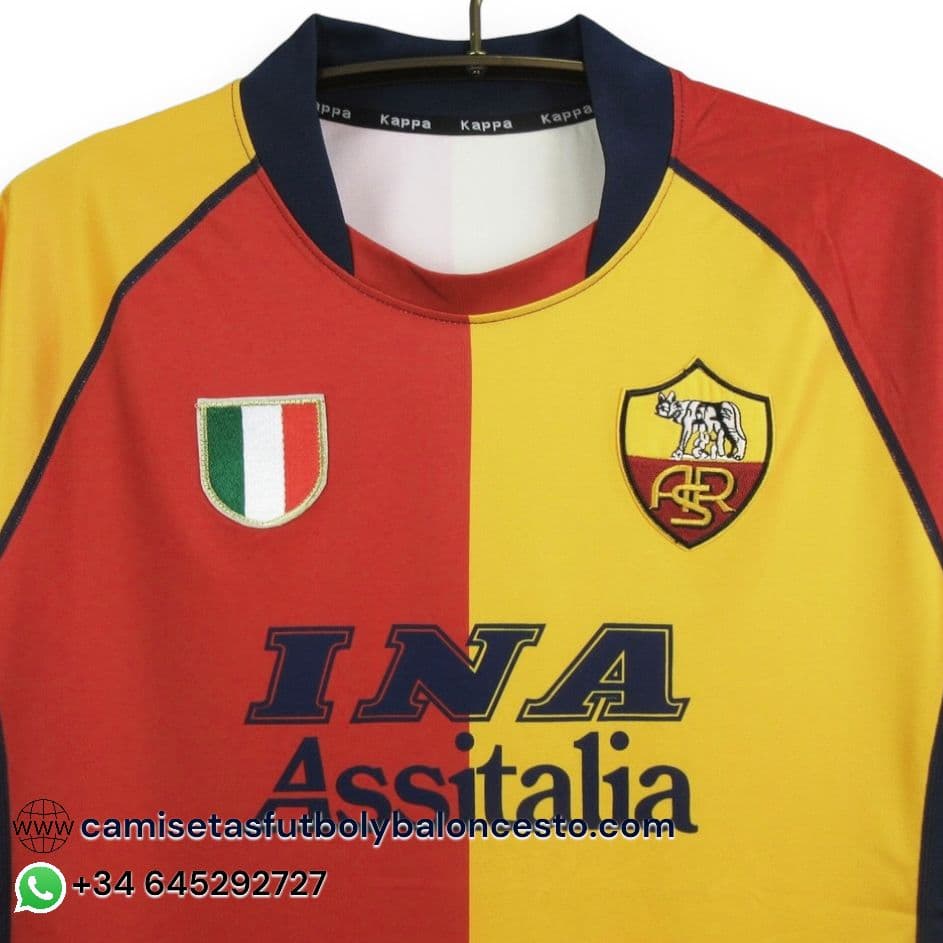 Maillot De Football AS Roma 2001/2002 - Taille XXL - Marque Kappa - Manches Longues - Occasion Très Bon État